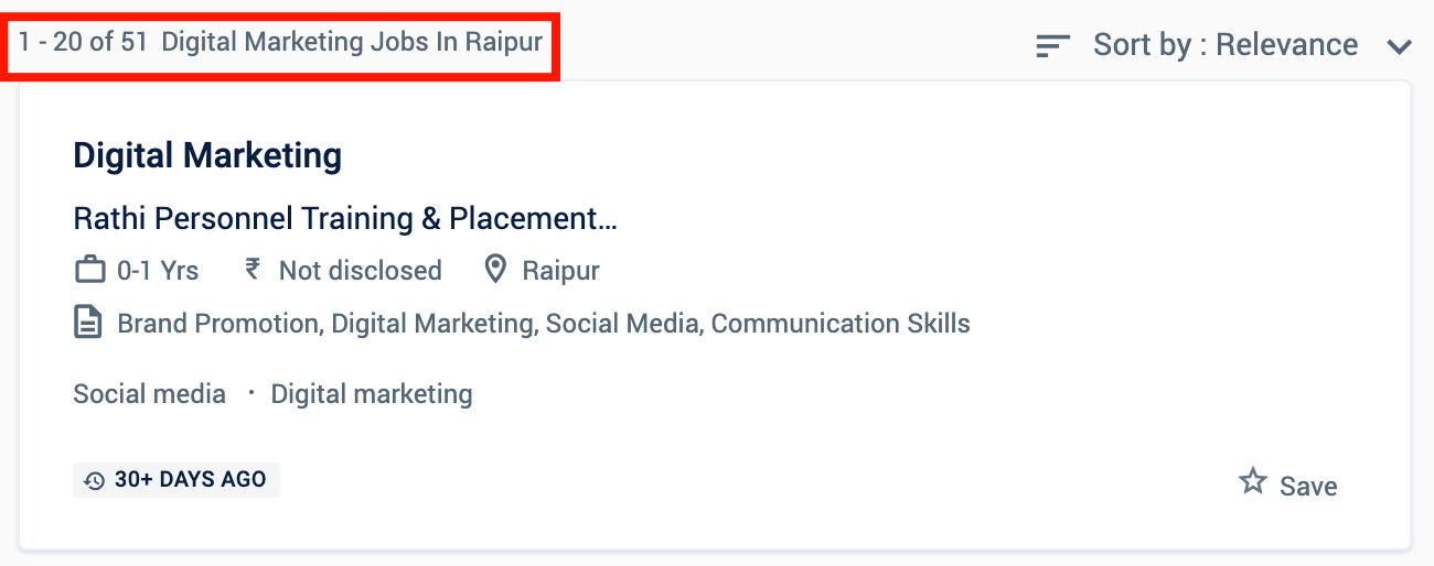 Digital marketing jobs in Raipur