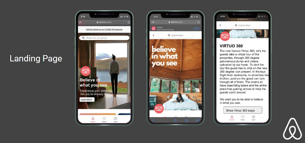 Airbnb case study Landing Page Website Portal