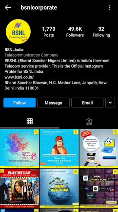 BSNL marketing strategy Instagram