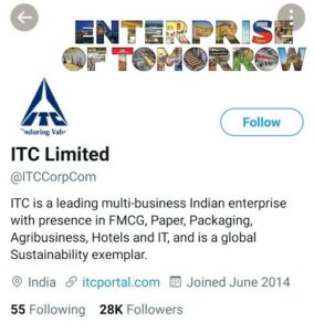 ITC Marketing Strategy and SWOT Analysis - ITC Digital Marketing Strategy - Twitter Profile