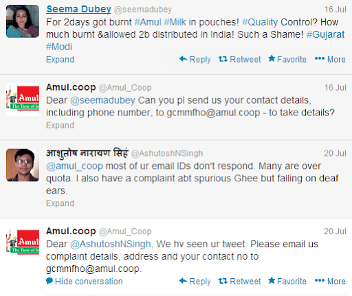 Marketing Strategy of Amul Case Study - Amul’s Digital Marketing Strategy - Amul on Twitter - Grievances