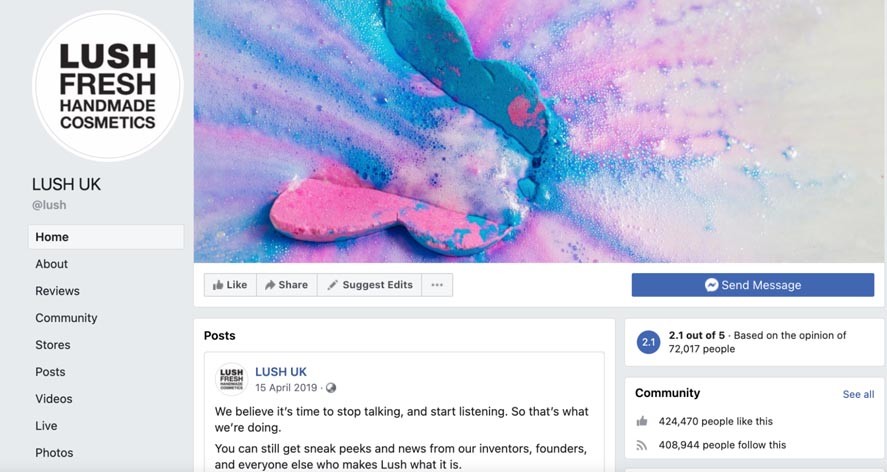 Marketing Strategy of Lush - A Case Study - Digital Marketing Strategy - Facebook