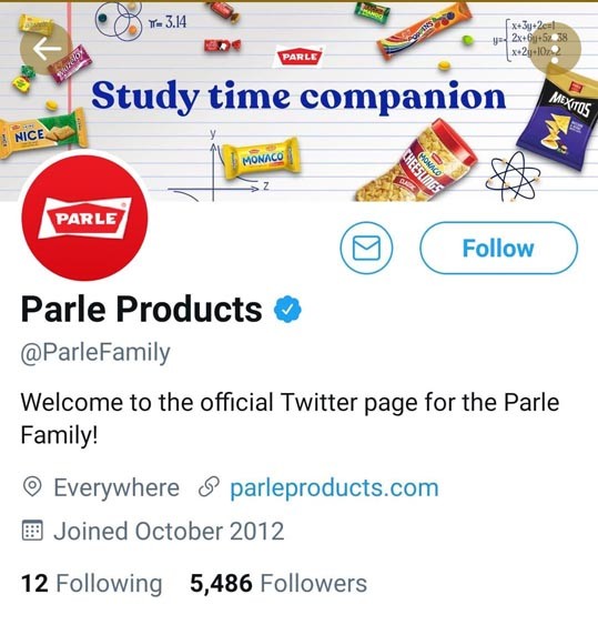 Marketing Strategy of Parle - A Case Study - Digital Presence - Twitter