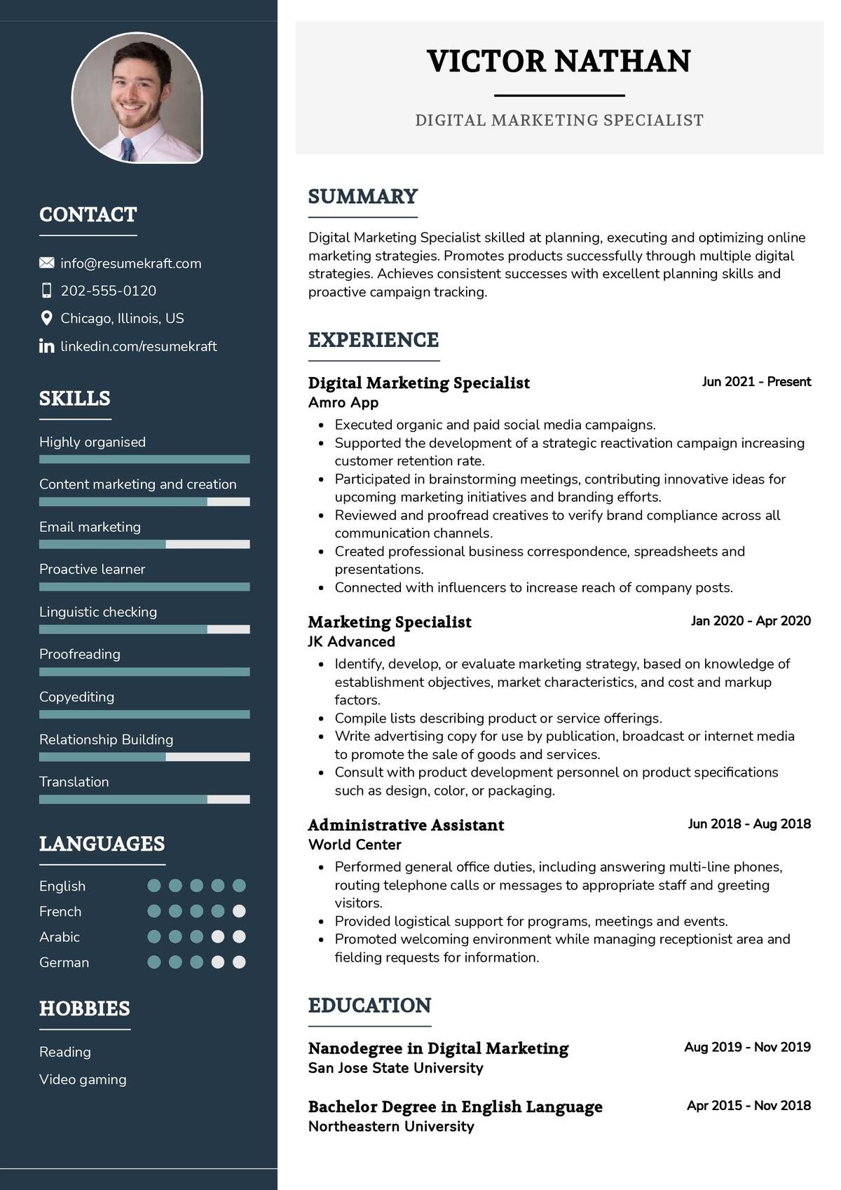 Digital marketing resume