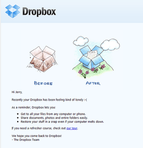 email marketing tips and samples - dropbox