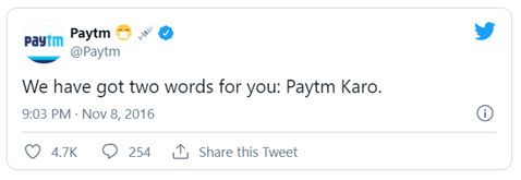 Paytm Tweet | Paytm Marketing Strategies | IIDE