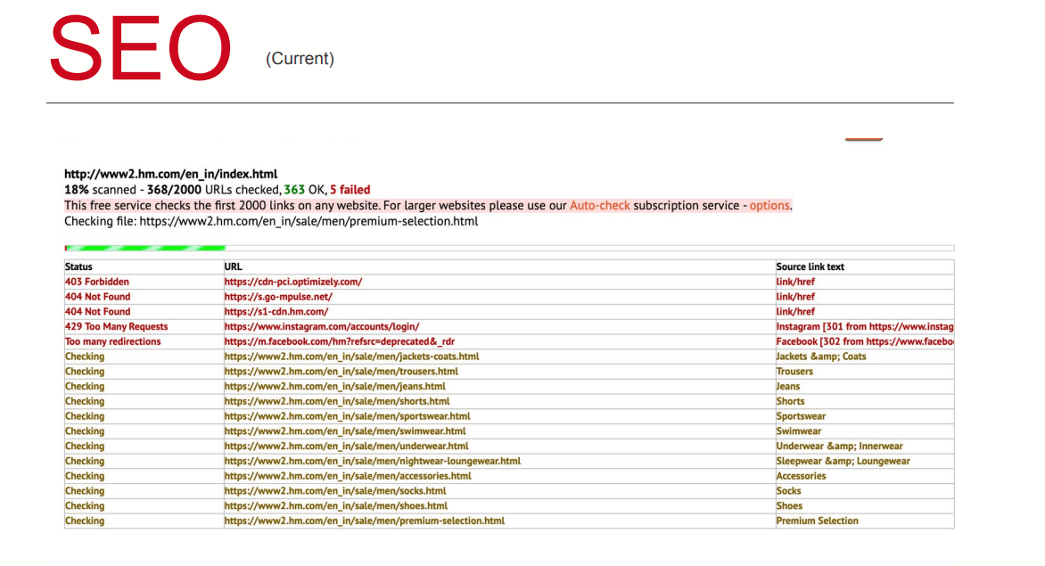 SEO Analysis - Case Study of H&M