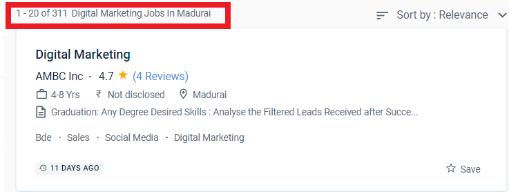 digital marketing courses in madurai - job statistic