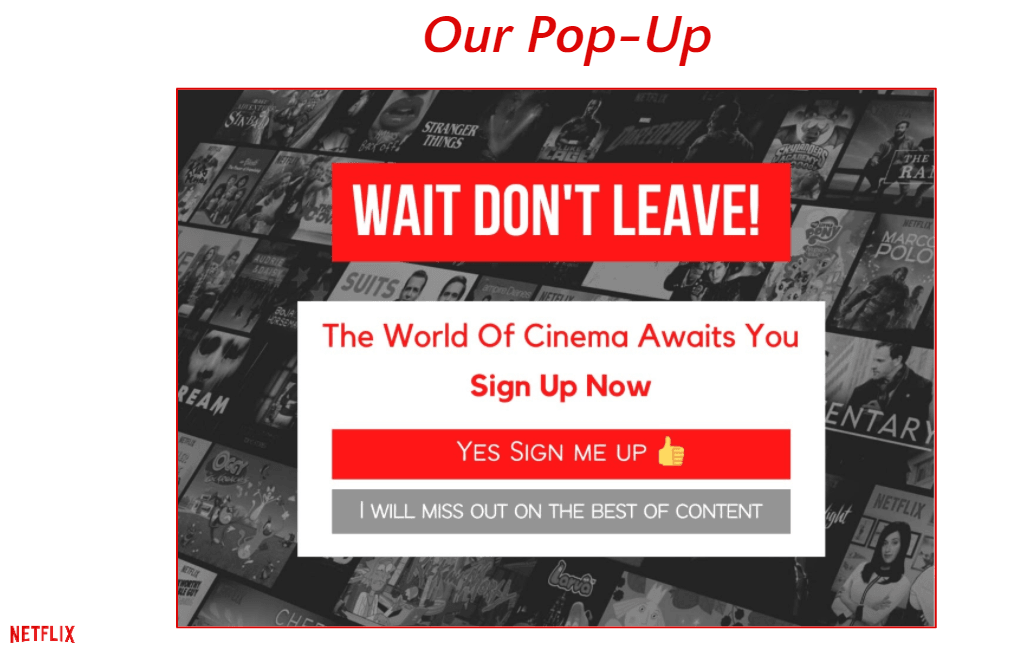 Pop-up marketing - Marketing Strategy of Netflix - IIDE