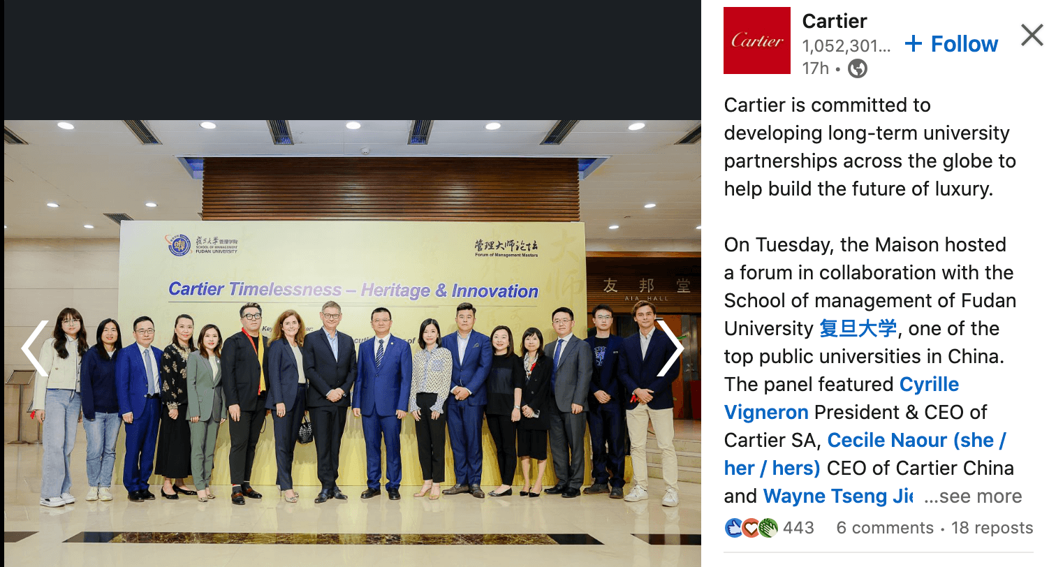 cartier linkedin feed