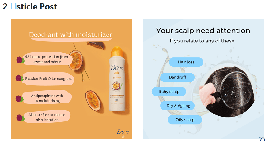 Digital marketing strategy of dove- Instagram suggestion