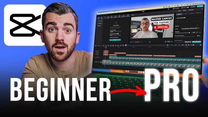 best content for youtube channels - Thumbnail of a video editing video with the words 'Beginner to Pro' written on it