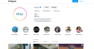 Infosys official instagram account - IIDE