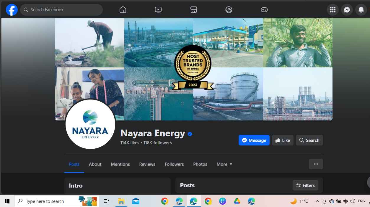 Nayara Energy Facebook Profile