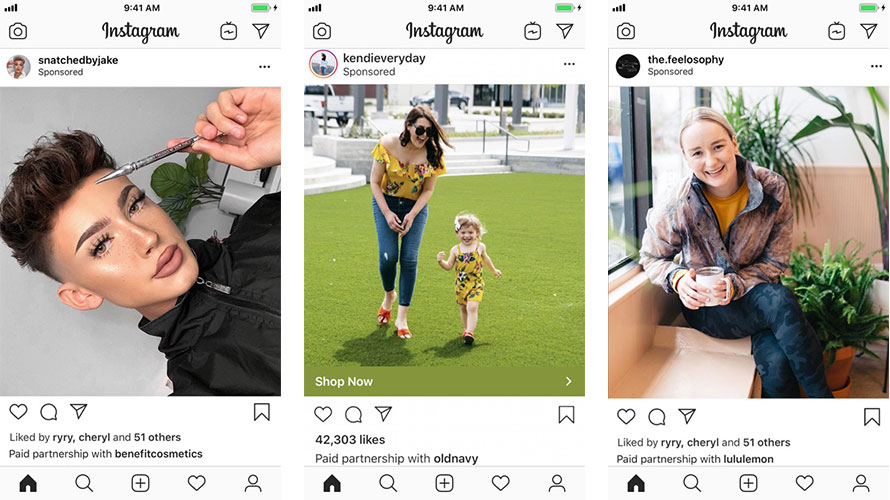 how to earn money from instagram - examples of sponsored posts