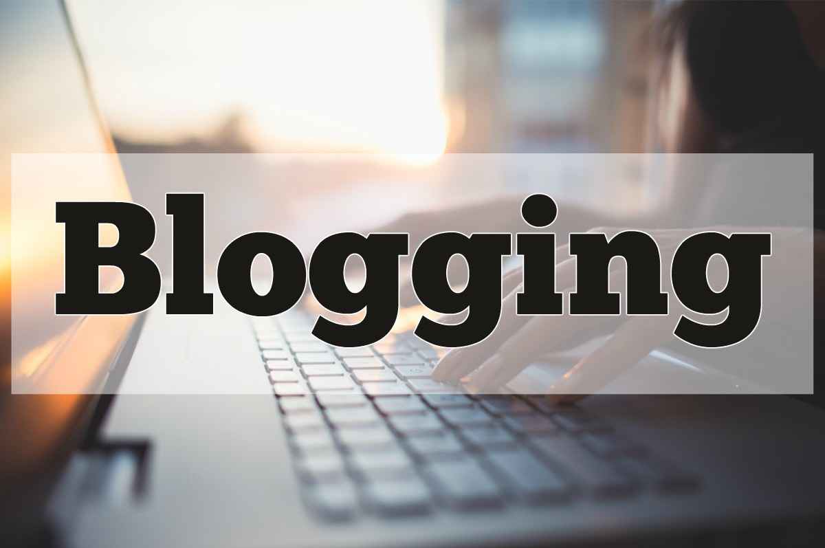 passive income ideas - image of a laptop with the word 'blogging' displayed across